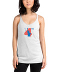Women's White Lady Liberty Racerback Tank
