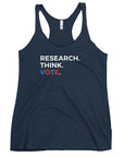 Research. Think. Vote. (Women's Racerback Tank)