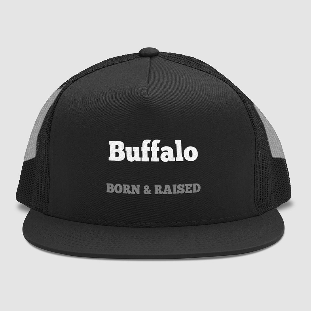 Born &amp; Raised | Black Customizable Trucker Hat
